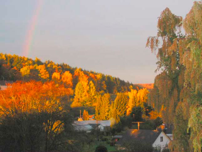 Regenbogenstimmung an der Bieber