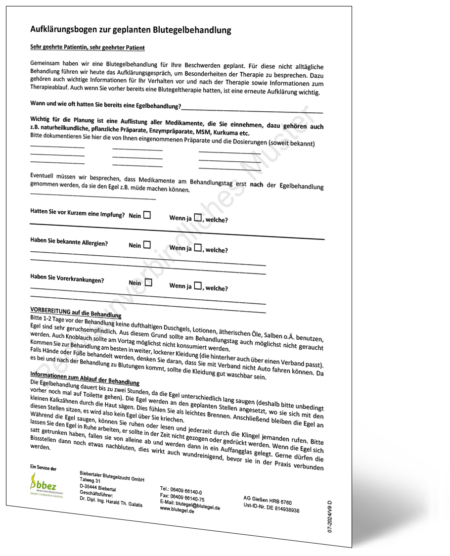 Rechtsunverbindliches Muster zur Patientenaufklärung